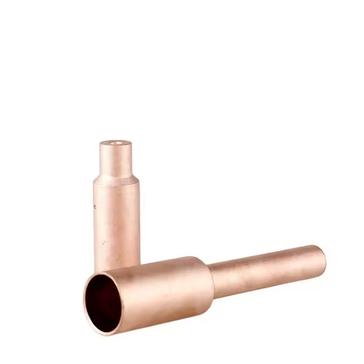 Image Electronic coating copper tube nozzle CNC machining cold extrusion spare parts 1