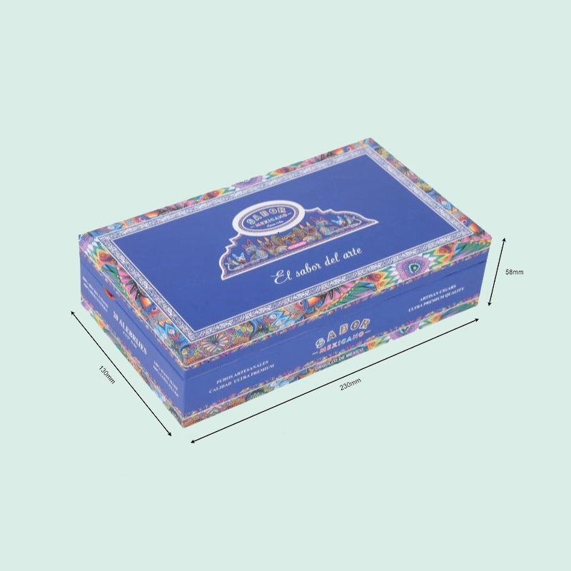 Customized luxury Flip-top box blue gift package 1