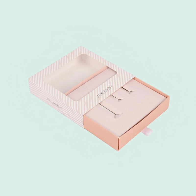 Boîte de tiroir de maquillage colorée personnalisée en gros Boîte de cartes en papier mince avec fenêtre PVC claire 5
