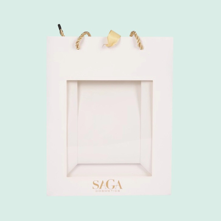 Clear Window Custom logo Paper Bag for Packing Flowers and Gifts 5