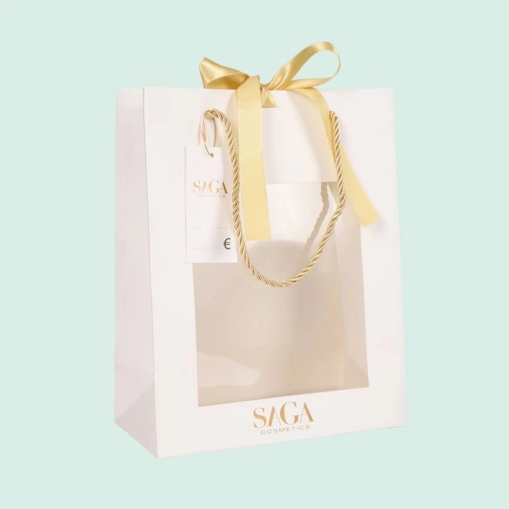 Clear Window Custom logo Paper Bag for Packing Flowers and Gifts 1