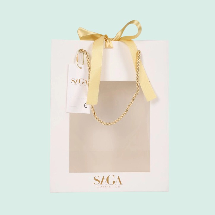 Clear Window Custom logo Paper Bag for Packing Flowers and Gifts 4