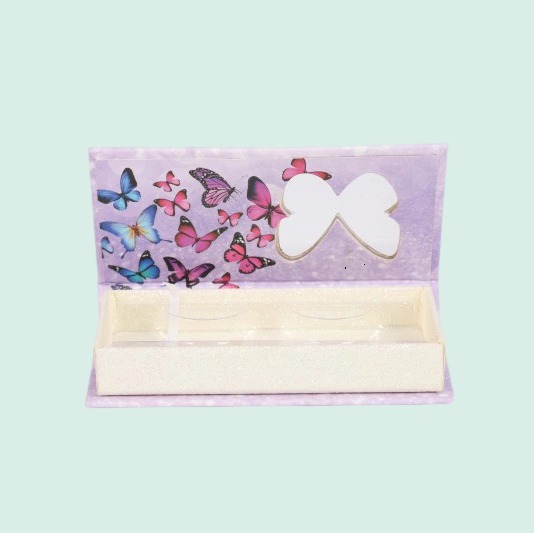 Customized luxury magnetic box colourful false eyelashes package with plastic insert 5