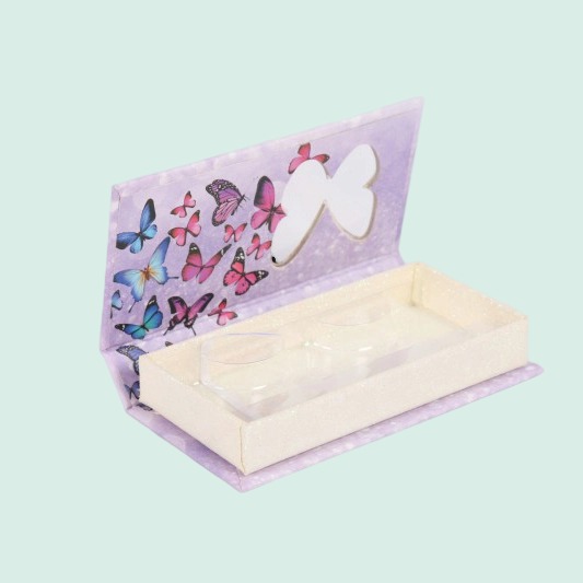 Customized luxury magnetic box colourful false eyelashes package with plastic insert 6