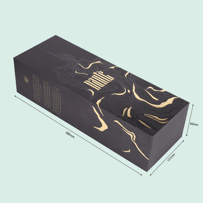 Customized luxury gift box for wine bottle lid base box with velvet EVA foam insert from IPACK 2