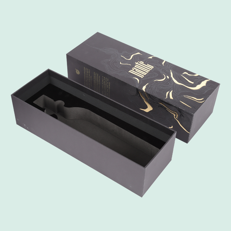 Customized luxury gift box for wine bottle lid base box with velvet EVA foam insert from IPACK 5