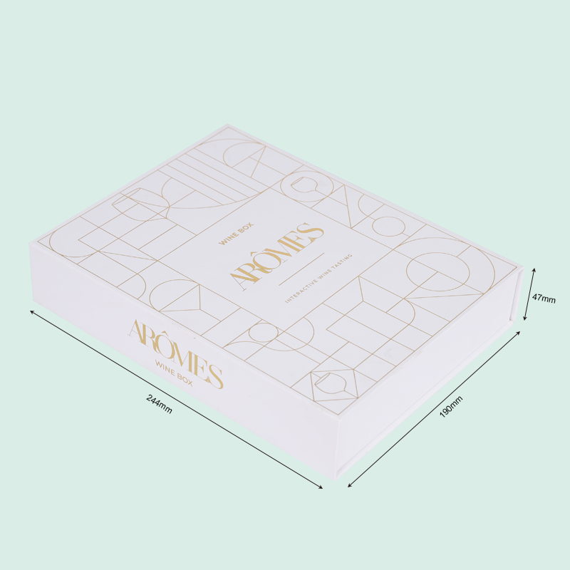 Magnetic ปิด Flip Flap Gift Box Design Paper Box สำหรับขวดไวน์พร้อมเม็ดโฟมสีดำ EVA 1