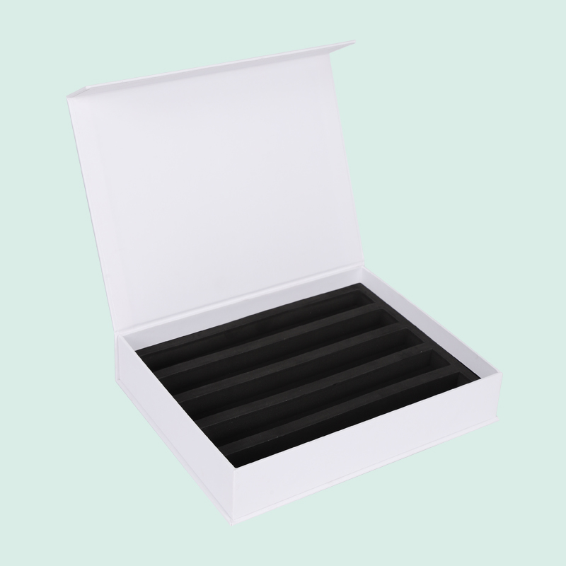 Magnetic ปิด Flip Flap Gift Box Design Paper Box สำหรับขวดไวน์พร้อมเม็ดโฟมสีดำ EVA 5