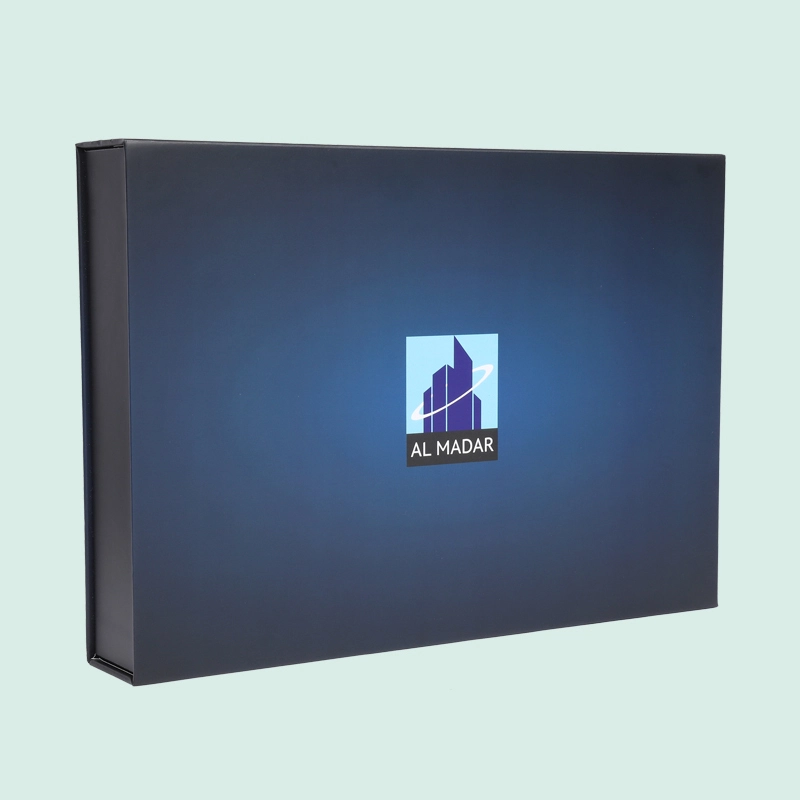 Customized luxurious blue gradient color magnetic gift box 1