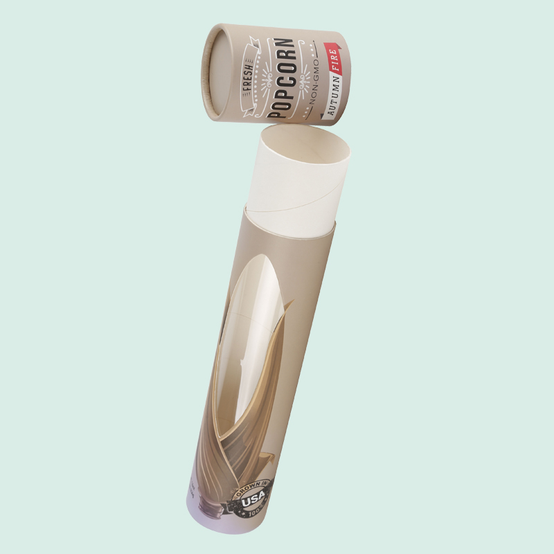 High quality round paper tube box with window  paper cylinder packaging box with transparent window ipack box 5