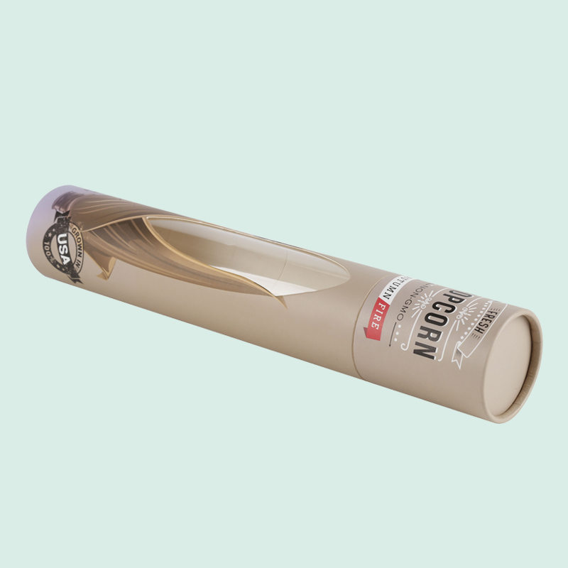 High quality round paper tube box with window  paper cylinder packaging box with transparent window ipack box 6