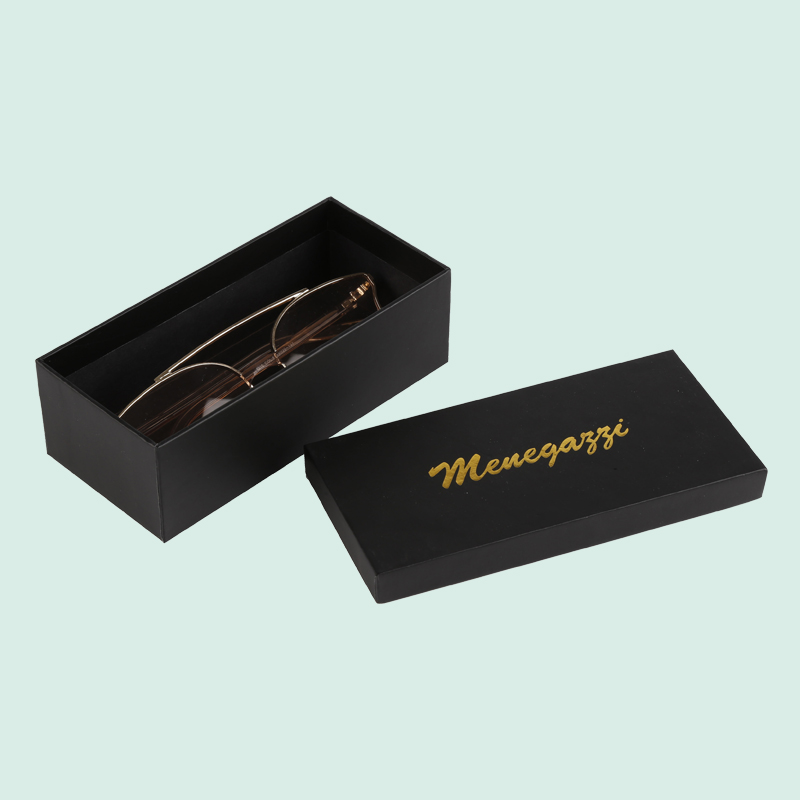 Benutzerdefinierte Luxus Black Deckel Base Base Box Brillenbox Anpassen mit Ihrem Logo von Ipack 1