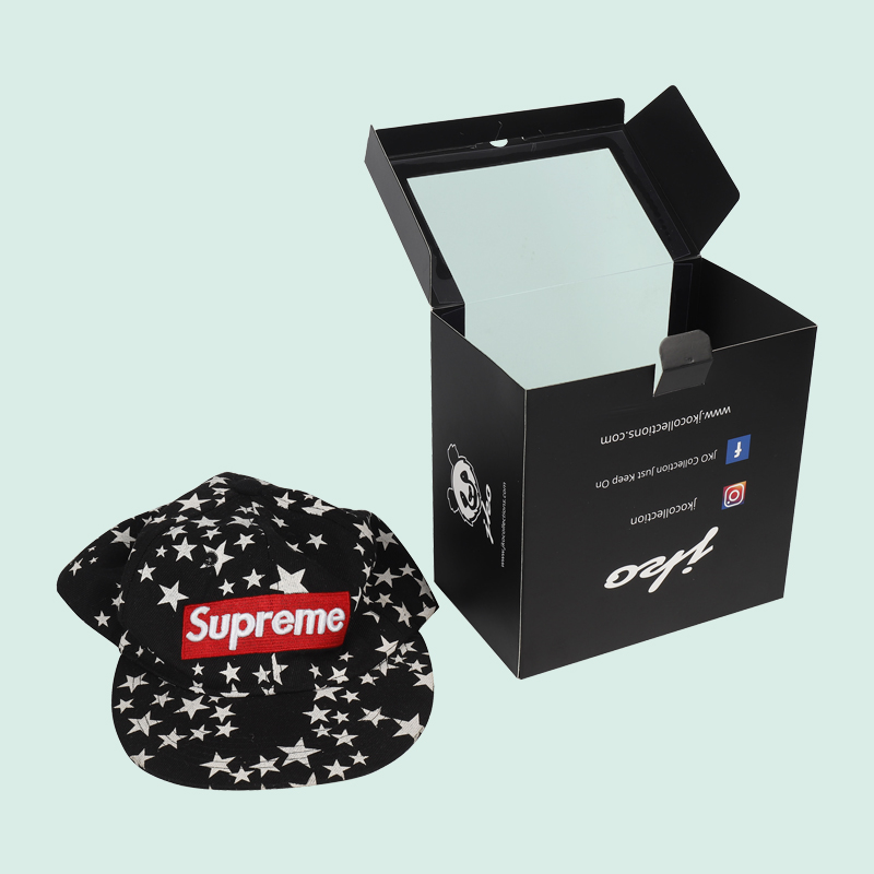 Wholesale custom paper boxes packaging boxes with your design cap box with clear PVC window from ipack 3