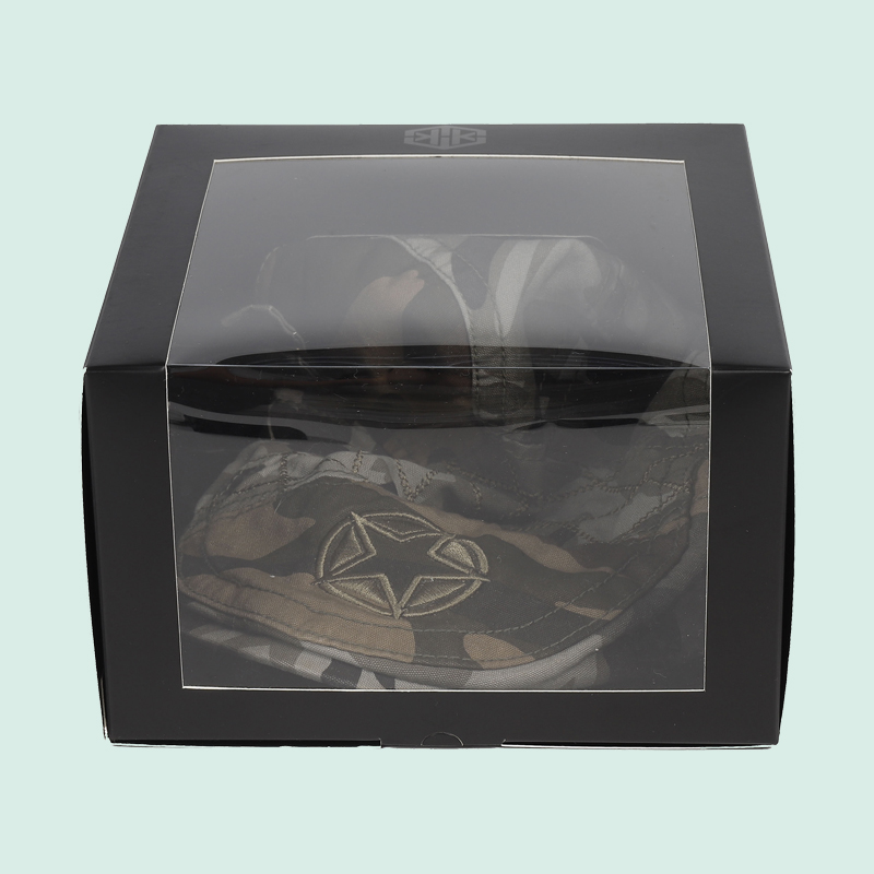 High quality packaging boxes with your design cap box with clear PVC window from custom packaging manufacturer ipack 2