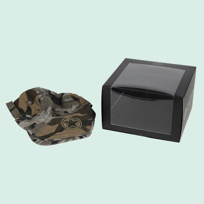 High quality packaging boxes with your design cap box with clear PVC window from custom packaging manufacturer ipack 6