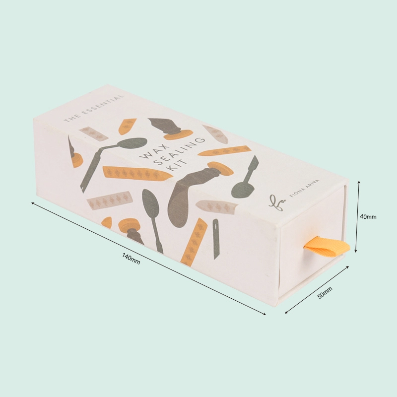 Cardboard sliding drawer box eco-friendly kraft paper custom design wax sealed kit packaging box from ipack 1