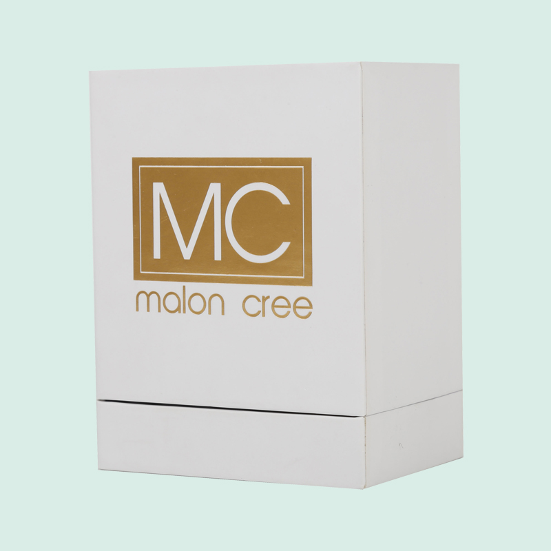Caja de perfume base de placa de empaque de papel blanco personalizado desde Ipack 4