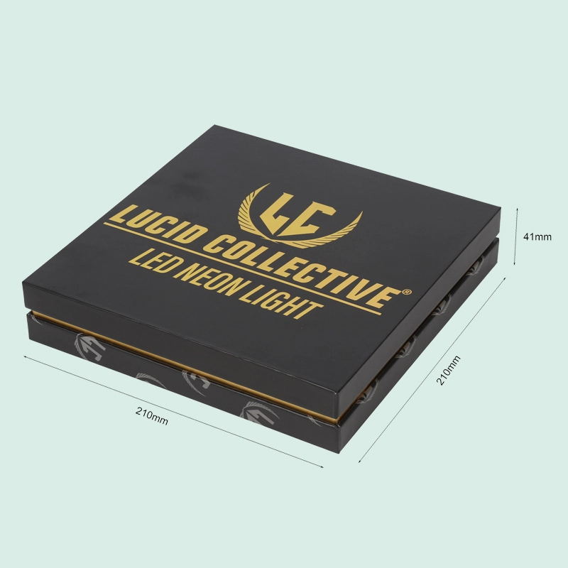 Custom foil stamping logo luxury LED noen light gift boxes from Ipack box 1