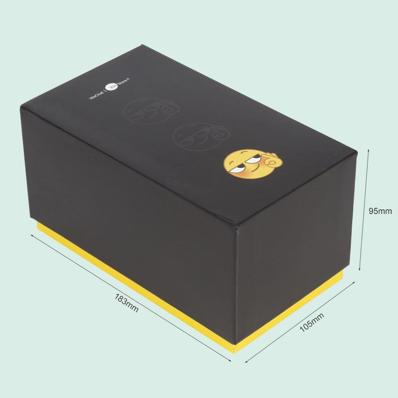Luxury black lid base box with sponge foam to wrap your products customize with your logo from IPACK 1