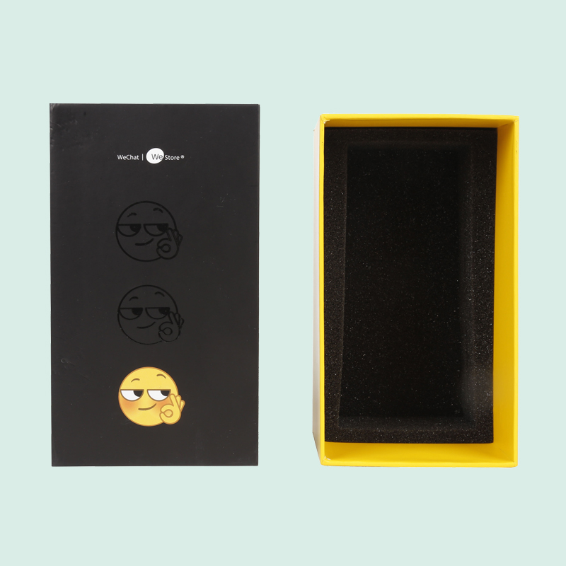 Luxury black lid base box with sponge foam to wrap your products customize with your logo from IPACK 3