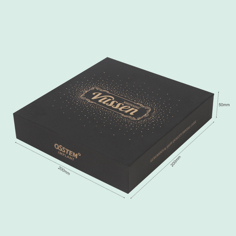 Benutzerdefinierte luxuriöse schwarze Pappkartons Deckel und Basisbox Hochwertiger Papierbox von Ipack 1