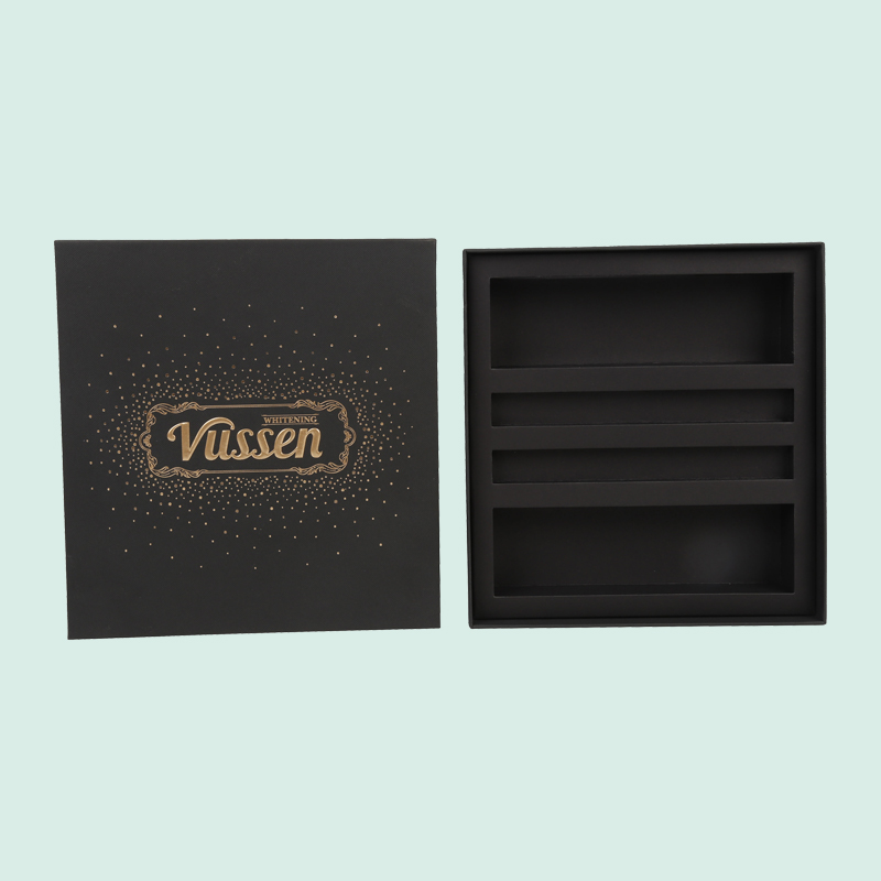 Benutzerdefinierte luxuriöse schwarze Pappkartons Deckel und Basisbox Hochwertiger Papierbox von Ipack 3