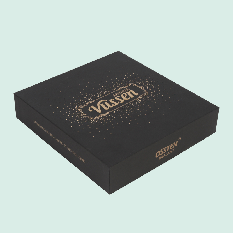 Benutzerdefinierte luxuriöse schwarze Pappkartons Deckel und Basisbox Hochwertiger Papierbox von Ipack 5