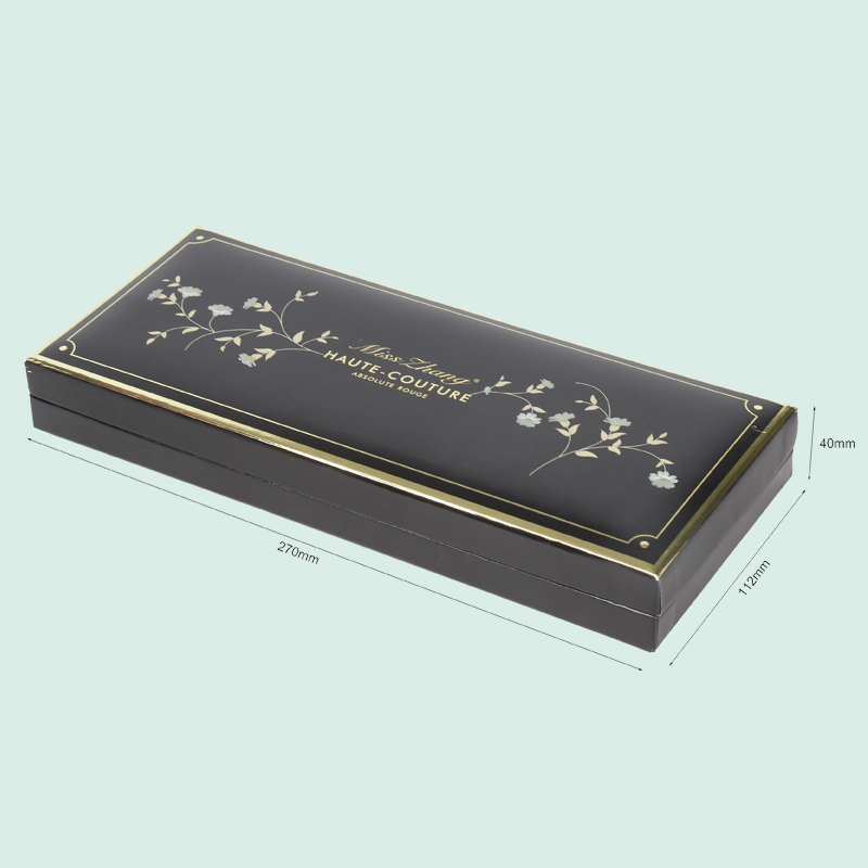 Customized luxury Flip-top box black gift package from IPACK box factory 2
