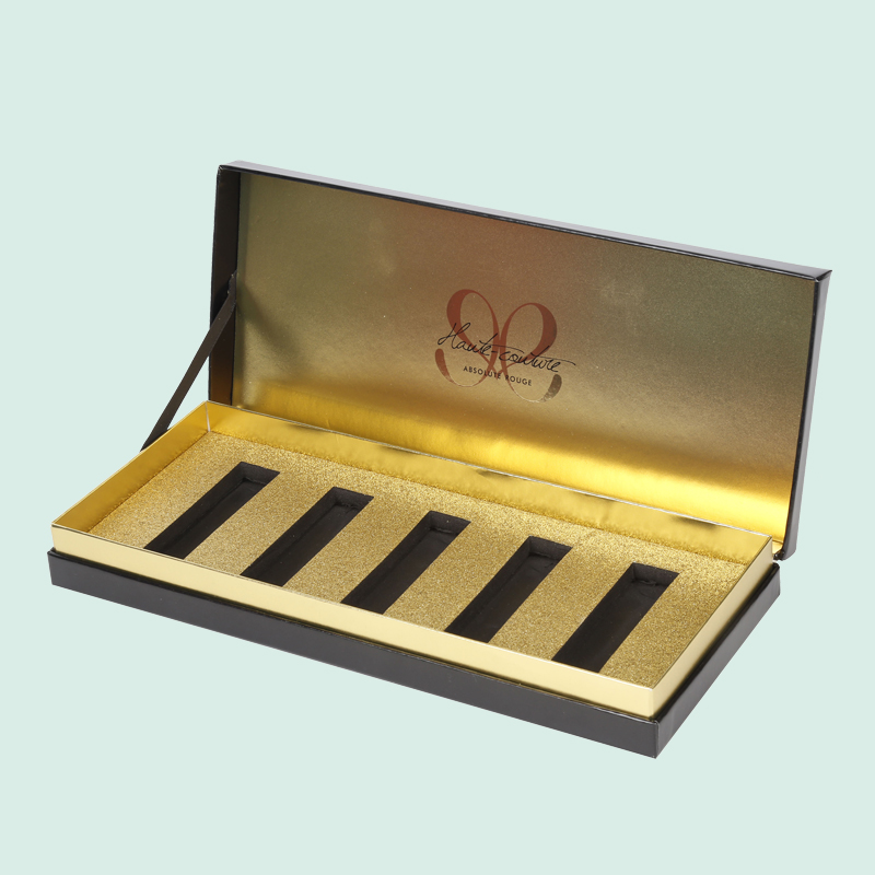 Customized luxury Flip-top box black gift package from IPACK box factory 3
