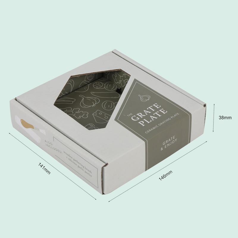 Eco-friendly custom corrugated cardboard box with  window foldable corrugated mailer box from IPACK 2