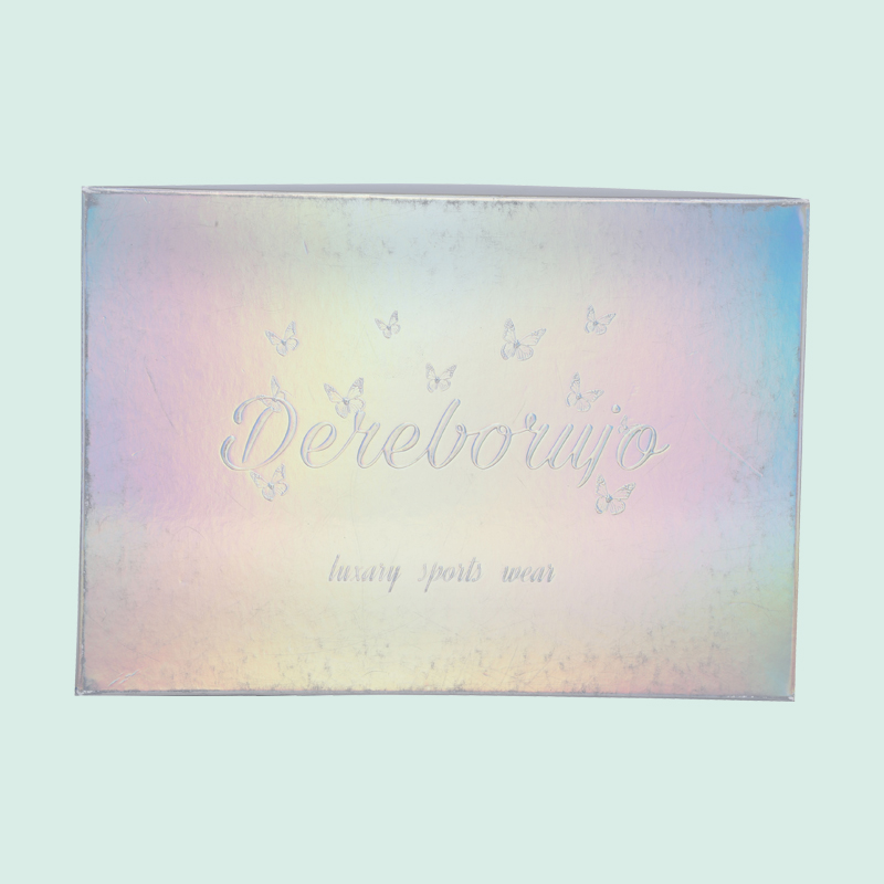 Wholesale custom holographic paper card box lid base box with embossed logo cloth box from IPACK 4