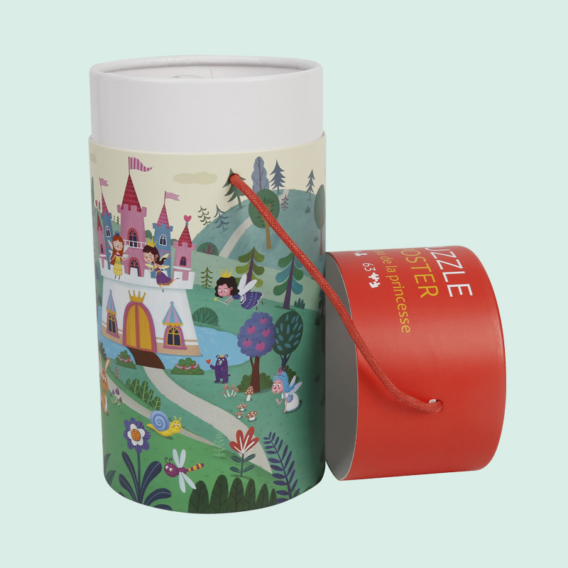 kundenspezifische Kartonröhrenverpackung mit Griff, Papierzylinderverpackung der Marke ipack 4