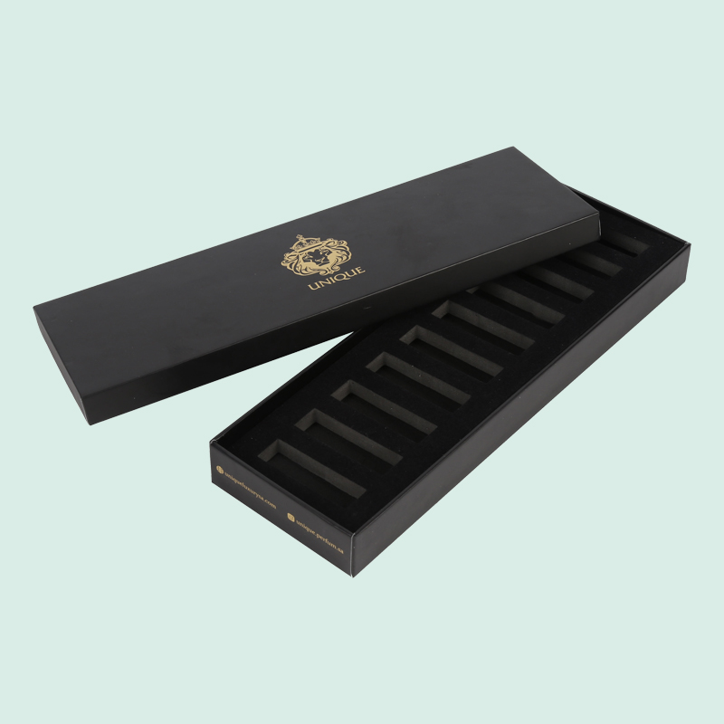 Custom luxury black  rigid cardboard boxes lid and base box  high quality perfume paper box from Ipack 2