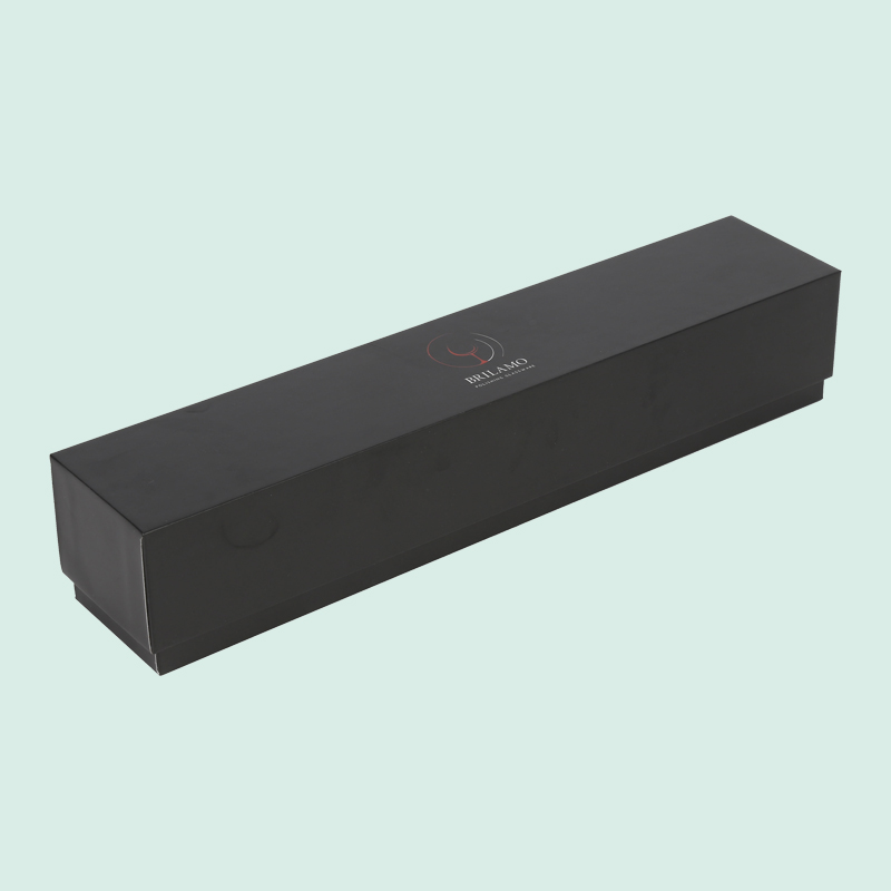 Caja de base con tapa negra de lujo personalizada, caja larga para copas de vino, personalizada con su logotipo de la fábrica de Ipack 4