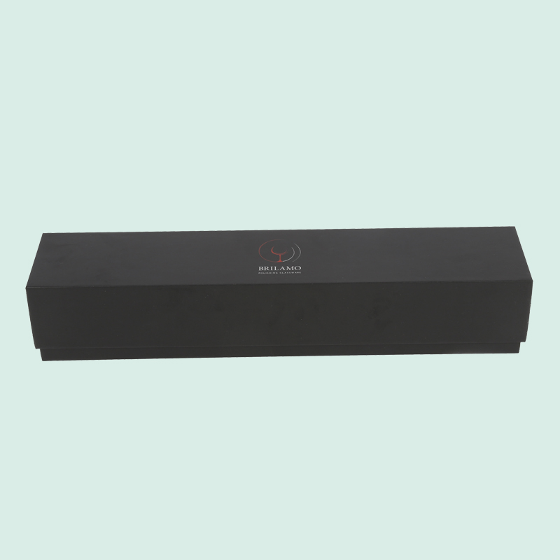 Caja de base con tapa negra de lujo personalizada, caja larga para copas de vino, personalizada con su logotipo de la fábrica de Ipack 6