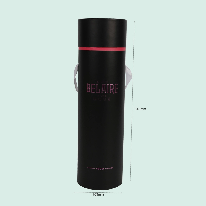 custom cardboard tube packaging with ribbon handle paper cylinder box from ipack box 1