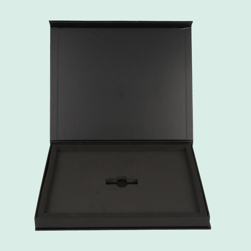 Customized luxury magnetic box black photo album gift package with EVA foam from IPACK 3