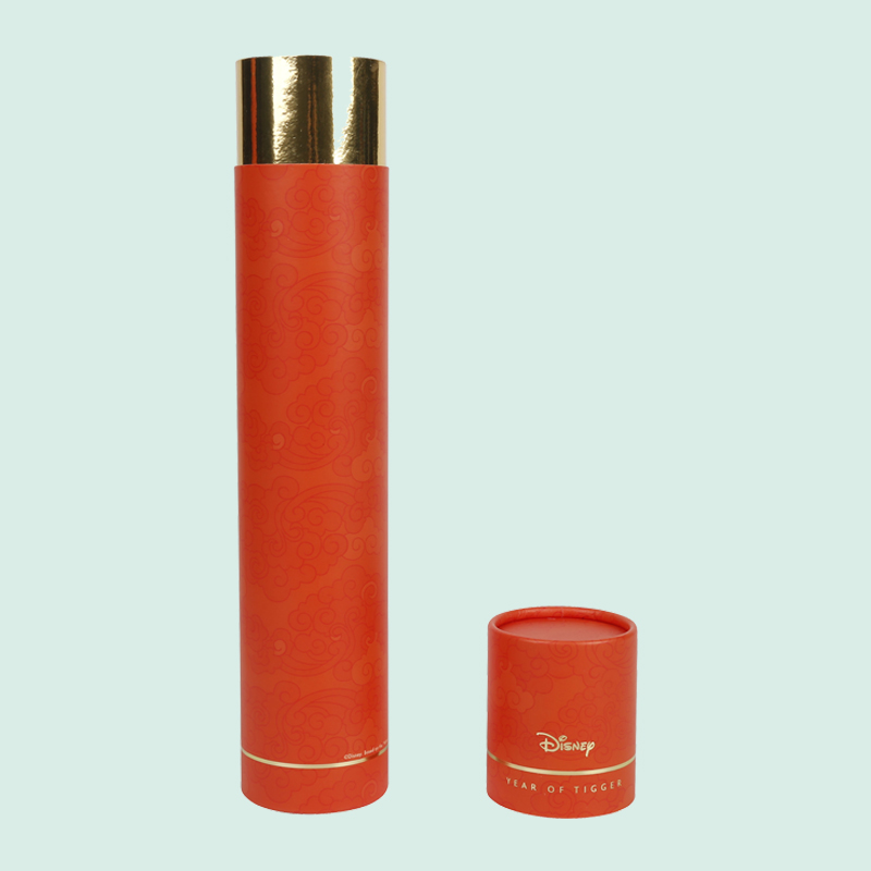 custom paper cylinder box with golden foill  logo  paper tube box packaging from ipack company 4