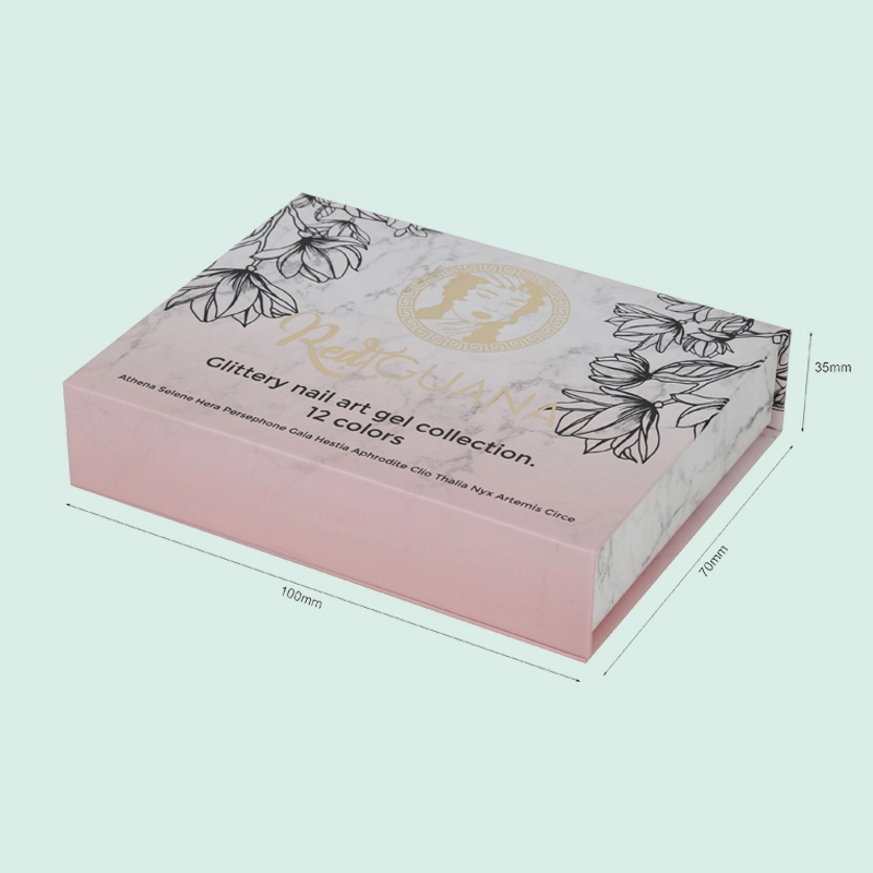 Customized colorful printing magnetic box gel nail packaging with EVA foam insert from IPACK factory 1