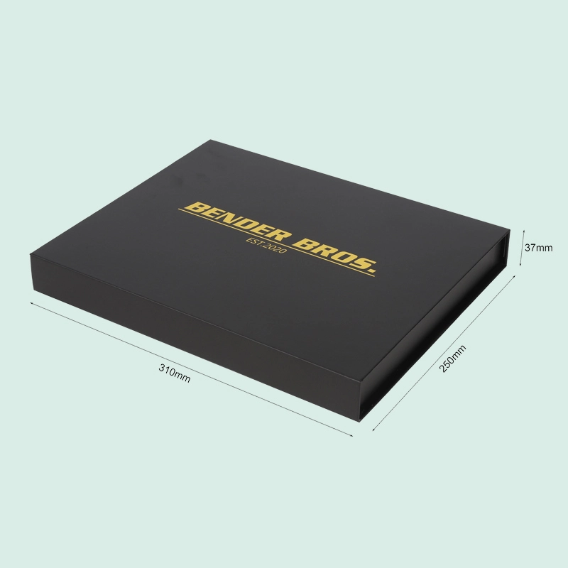 High end customized luxury black magnetic box rigid cardboard packaging with sponge foam insert from IPACK factory 1