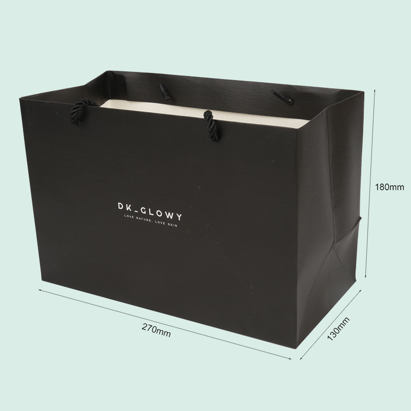High end black paper bags fully custom logo gift bags  from IPACK 1