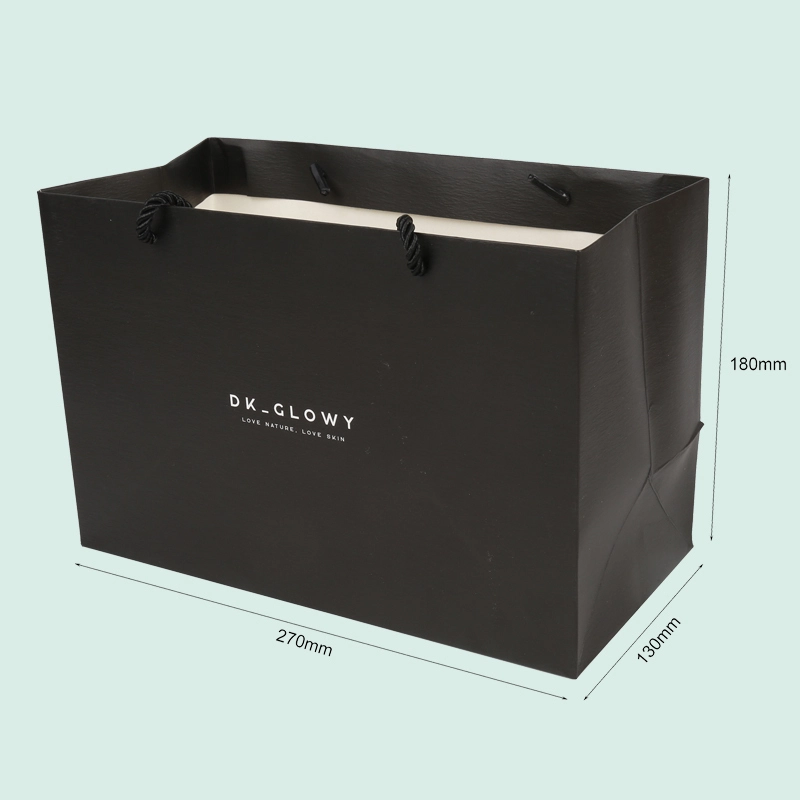 High end black paper bags fully custom logo gift bags  from IPACK 1