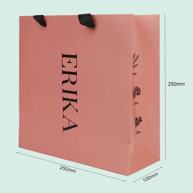 Sacs en papier rose de luxe, sacs cadeaux avec logo entièrement personnalisés d'IPACK 1