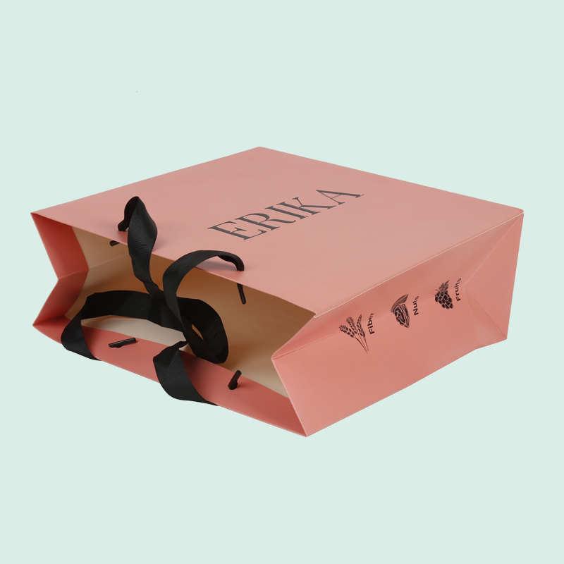 Sacs en papier rose de luxe, sacs cadeaux avec logo entièrement personnalisés d'IPACK 3