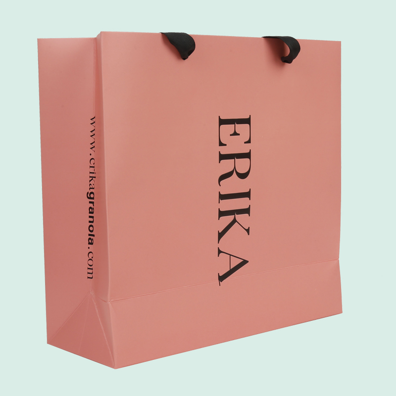 Sacs en papier rose de luxe, sacs cadeaux avec logo entièrement personnalisés d'IPACK 5
