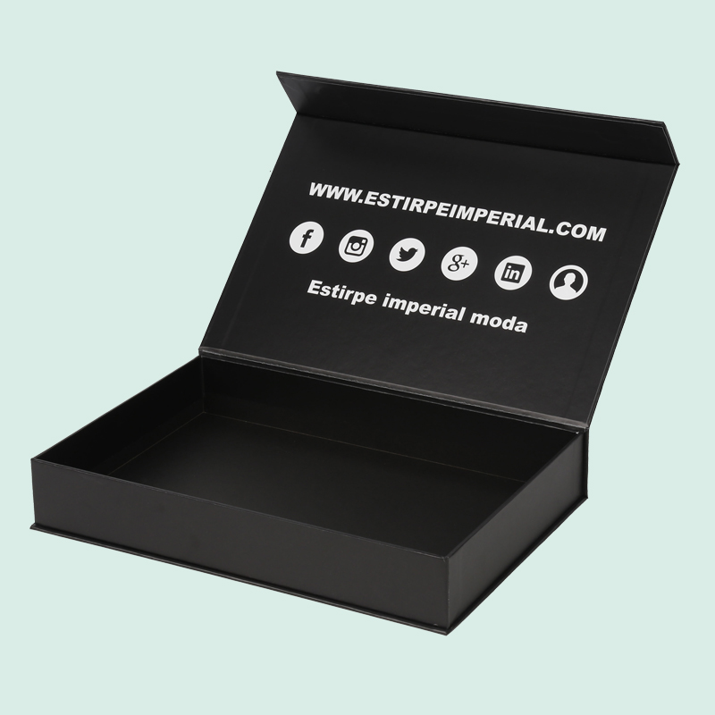 Wholesales customized black box with black logo design magnetic gift box from IPACK manufacturer 1