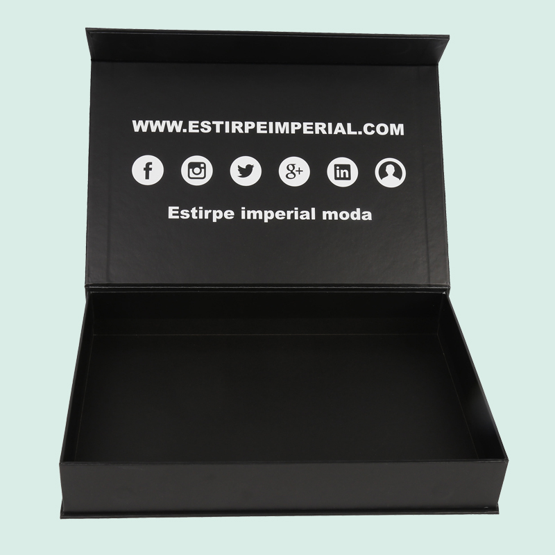Wholesales customized black box with black logo design magnetic gift box from IPACK manufacturer 3