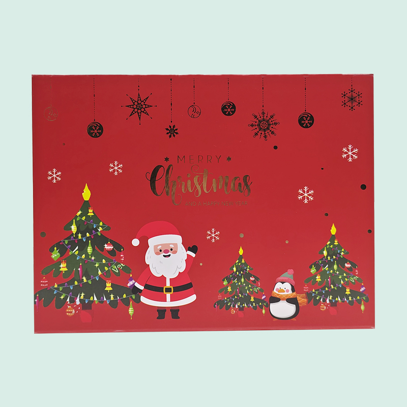 Wholesale of The  read color has a Santa Claus pattern foldable gift boxes for Christmas —— ipack 2