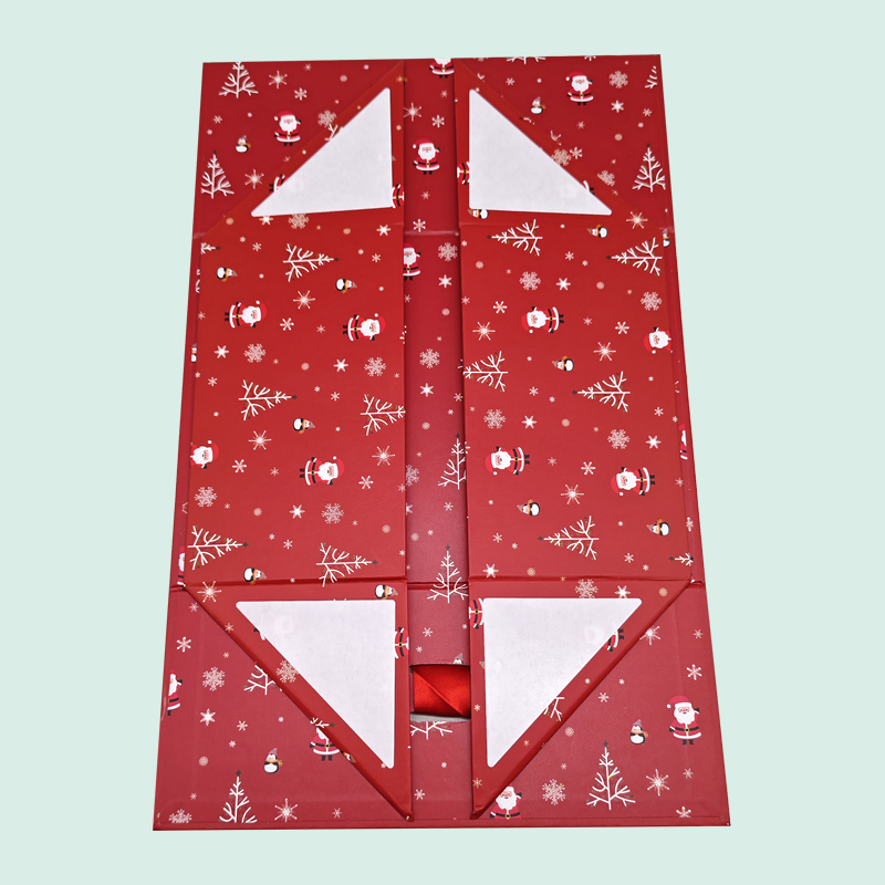 Wholesale of The  read color has a Santa Claus pattern foldable gift boxes for Christmas —— ipack 7