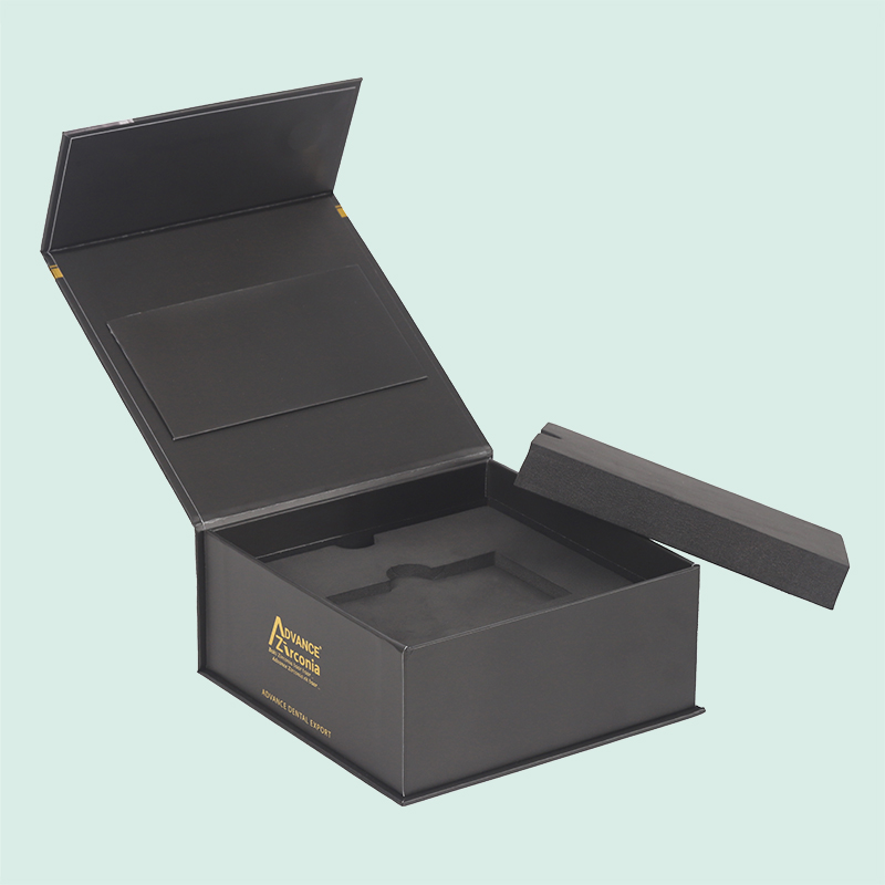 Customize Gold Foil Logo magnetic packaging box with insert for gift box packaging from ipack 5